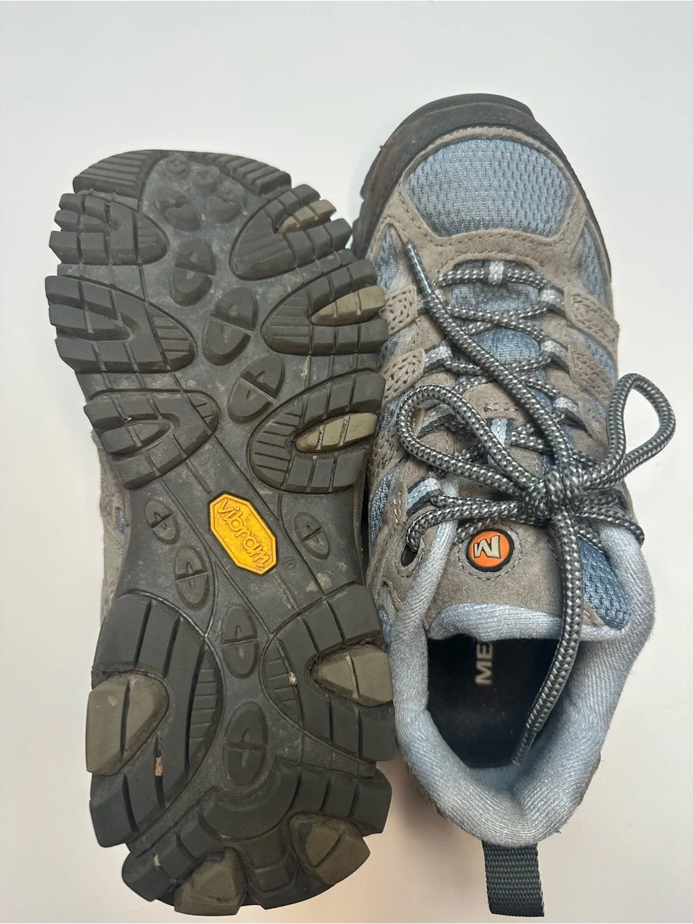 Merrell Gray and Light Blue Hiking Shoe